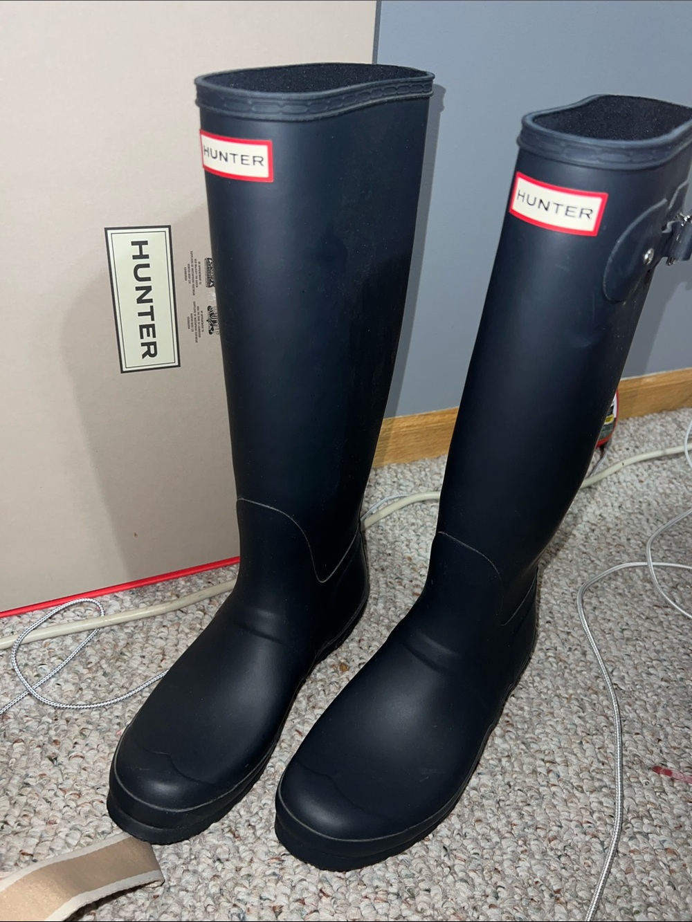 Navy Blue Hunter boots